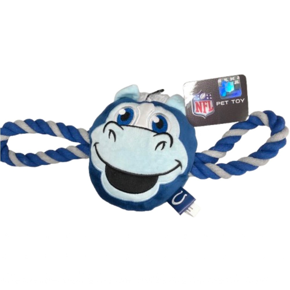 NEW NFL Indianapolis Colts Toy Mascot Rope Dog Cat Blue